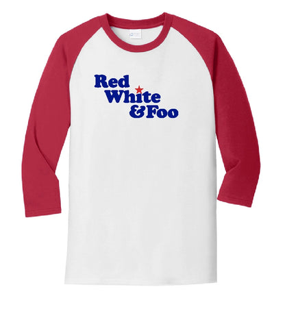 Red White and Foo 3/4 Sleeve Tee